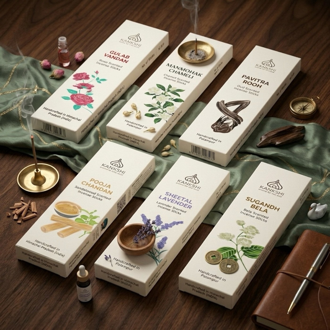 Kankshi incense - assorted pack styled